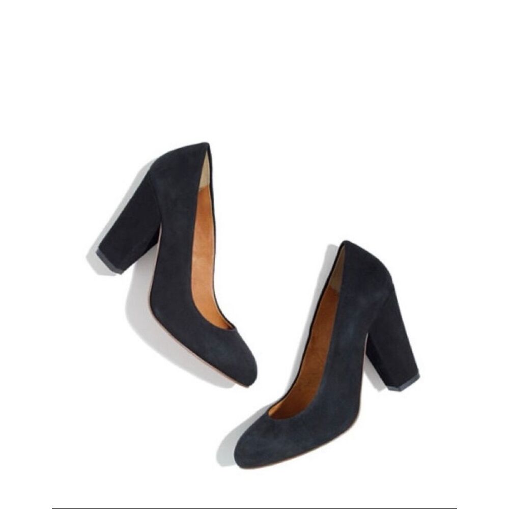 Madewell Black Suede Round Toe The Frankie Pump Size 6